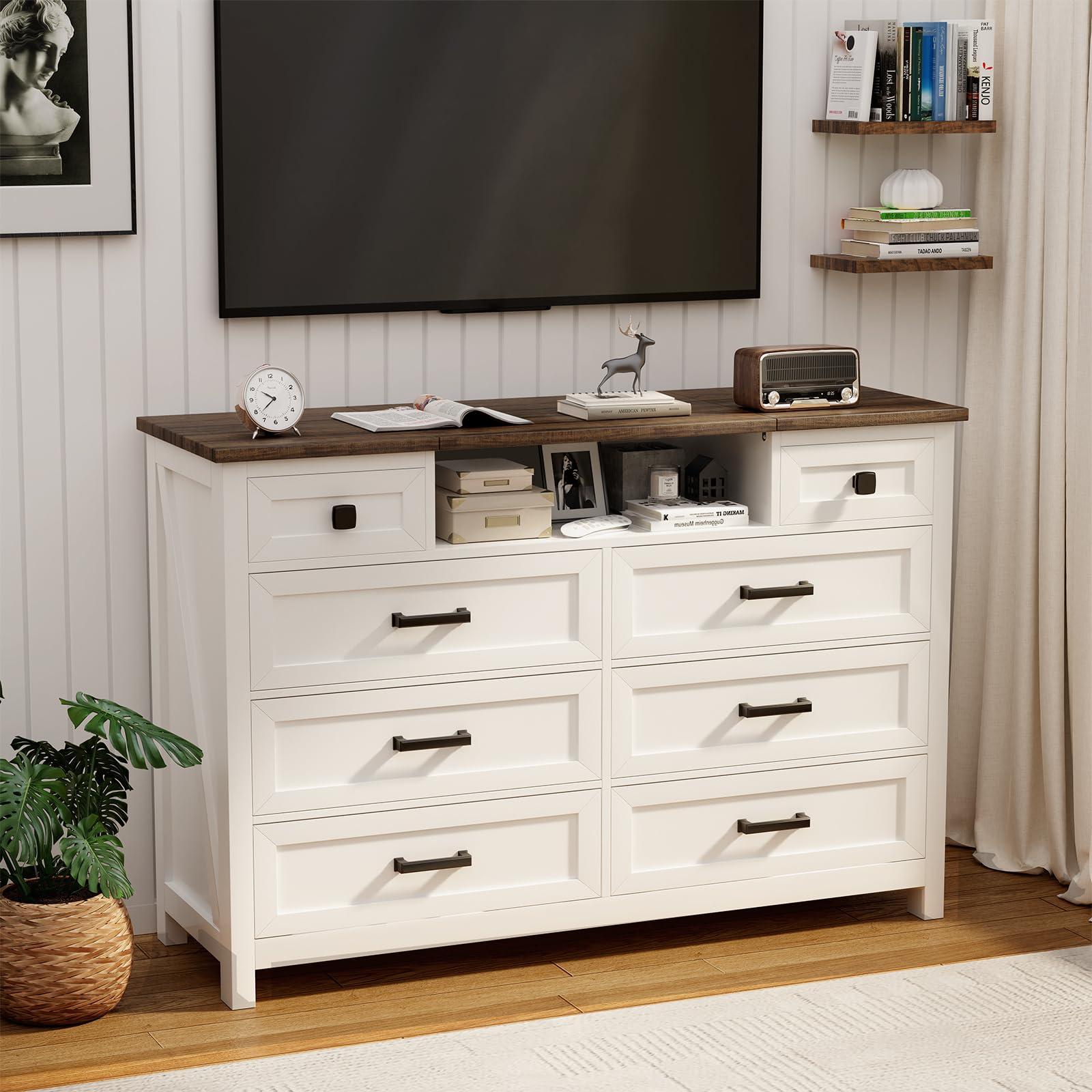 8 Drawer Dresser with LED Mirror