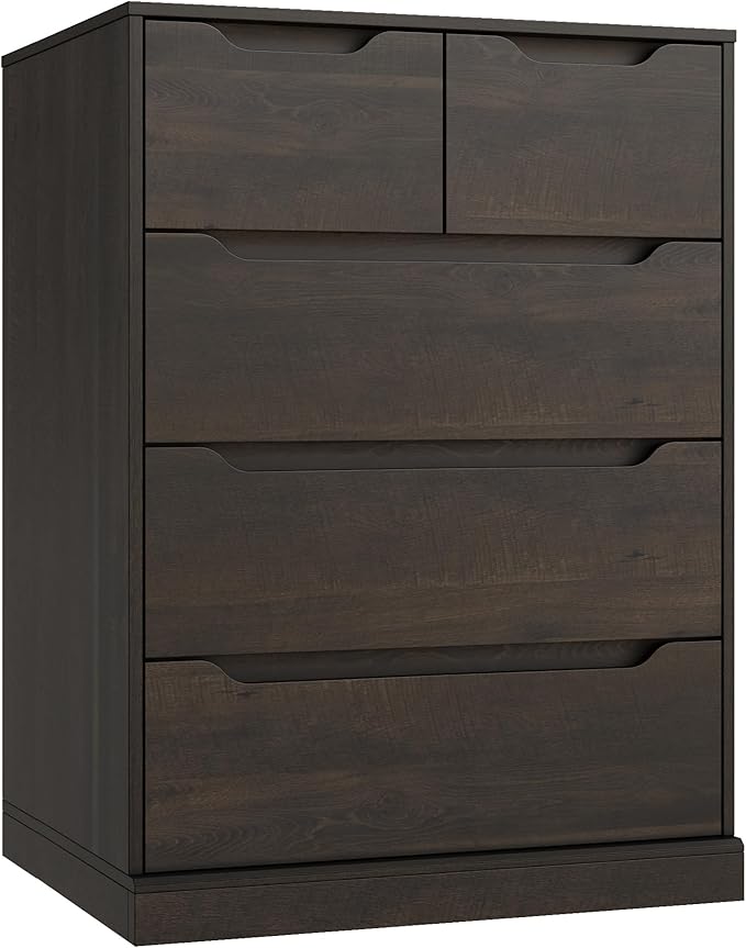 5 Drawer Dresser with Cut-Out Handles