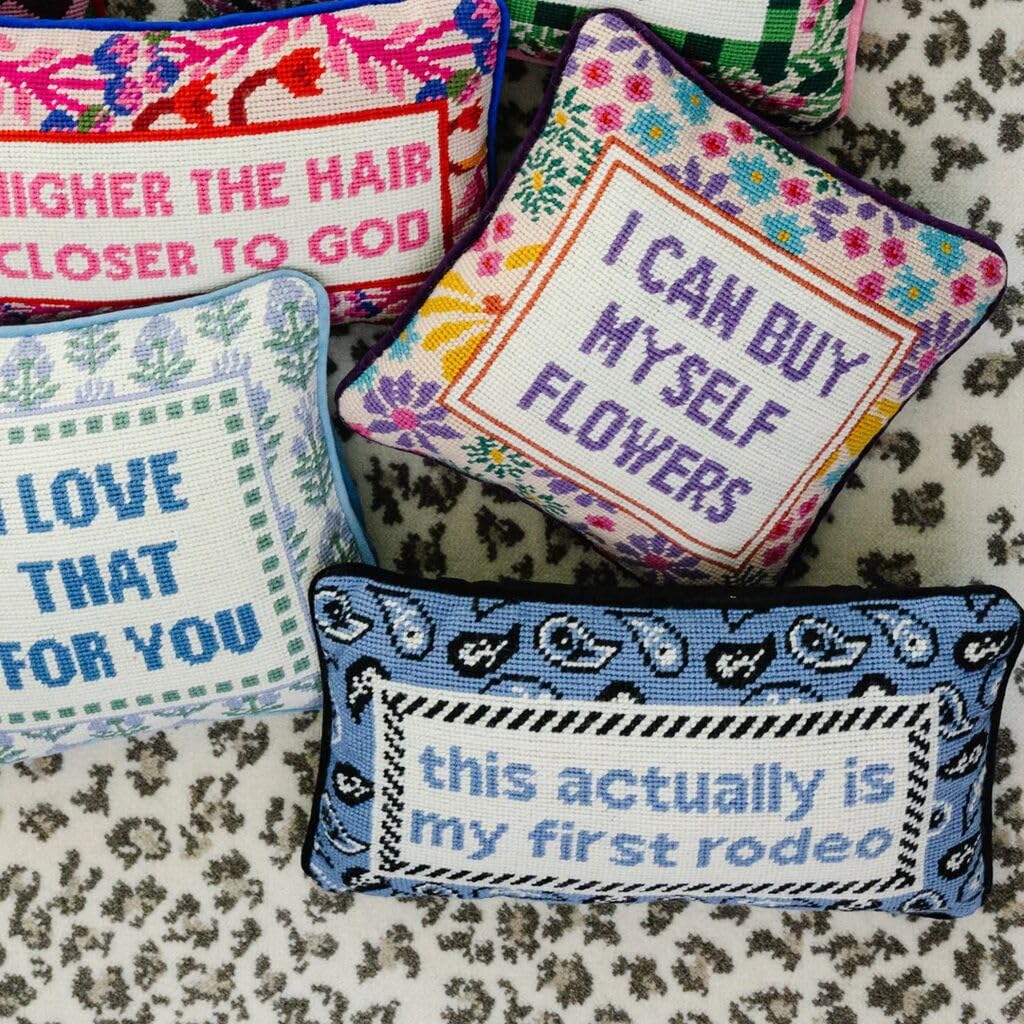 First Rodeo Needlepoint Throw Pillow