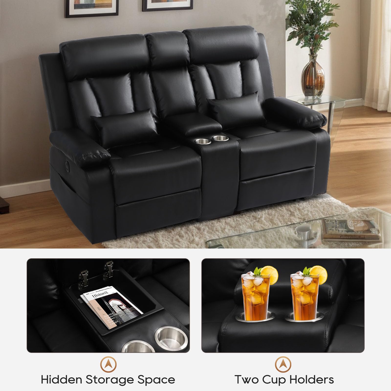 Power Reclining Loveseat with Console and USB Ports