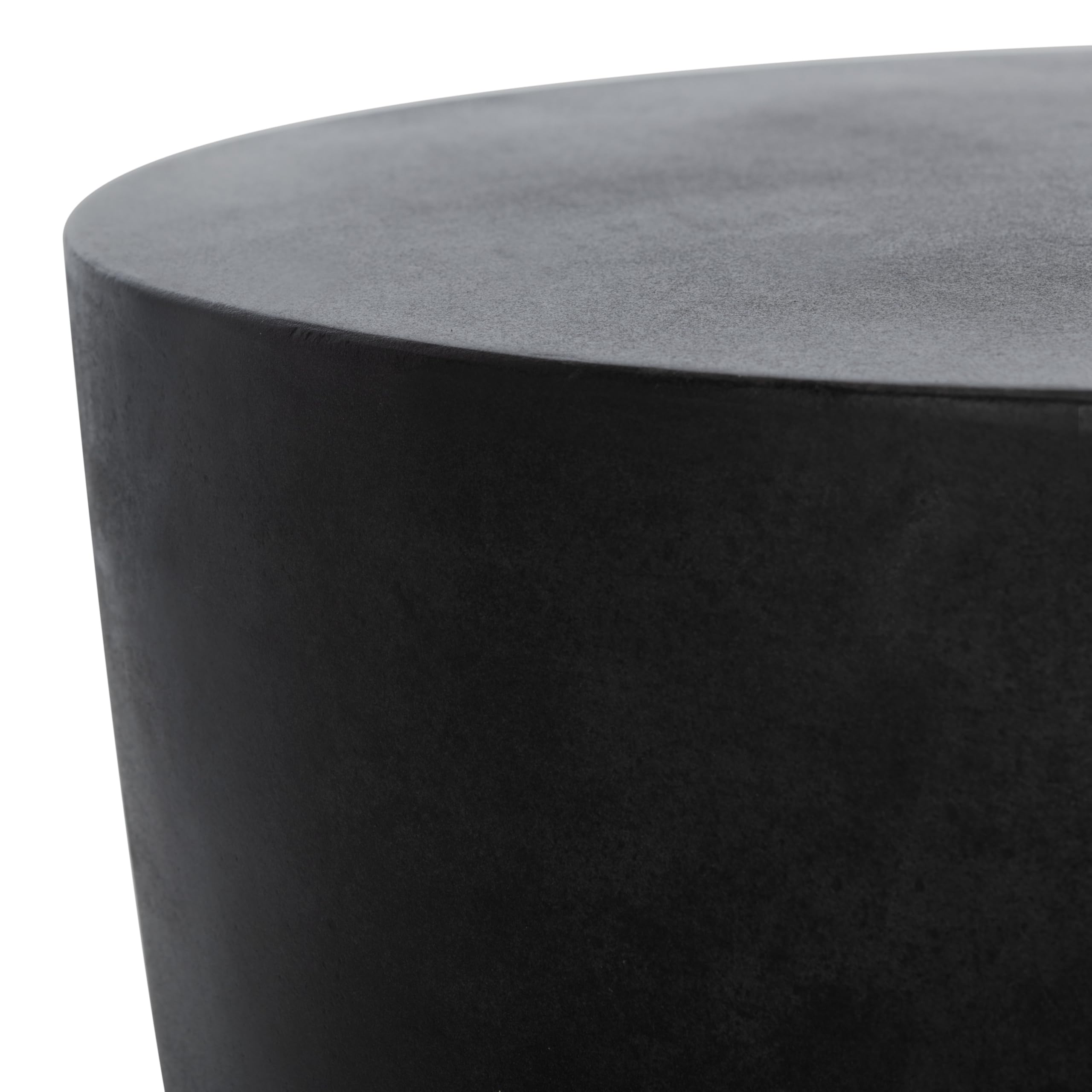 Black Modern Concrete Round Accent Table