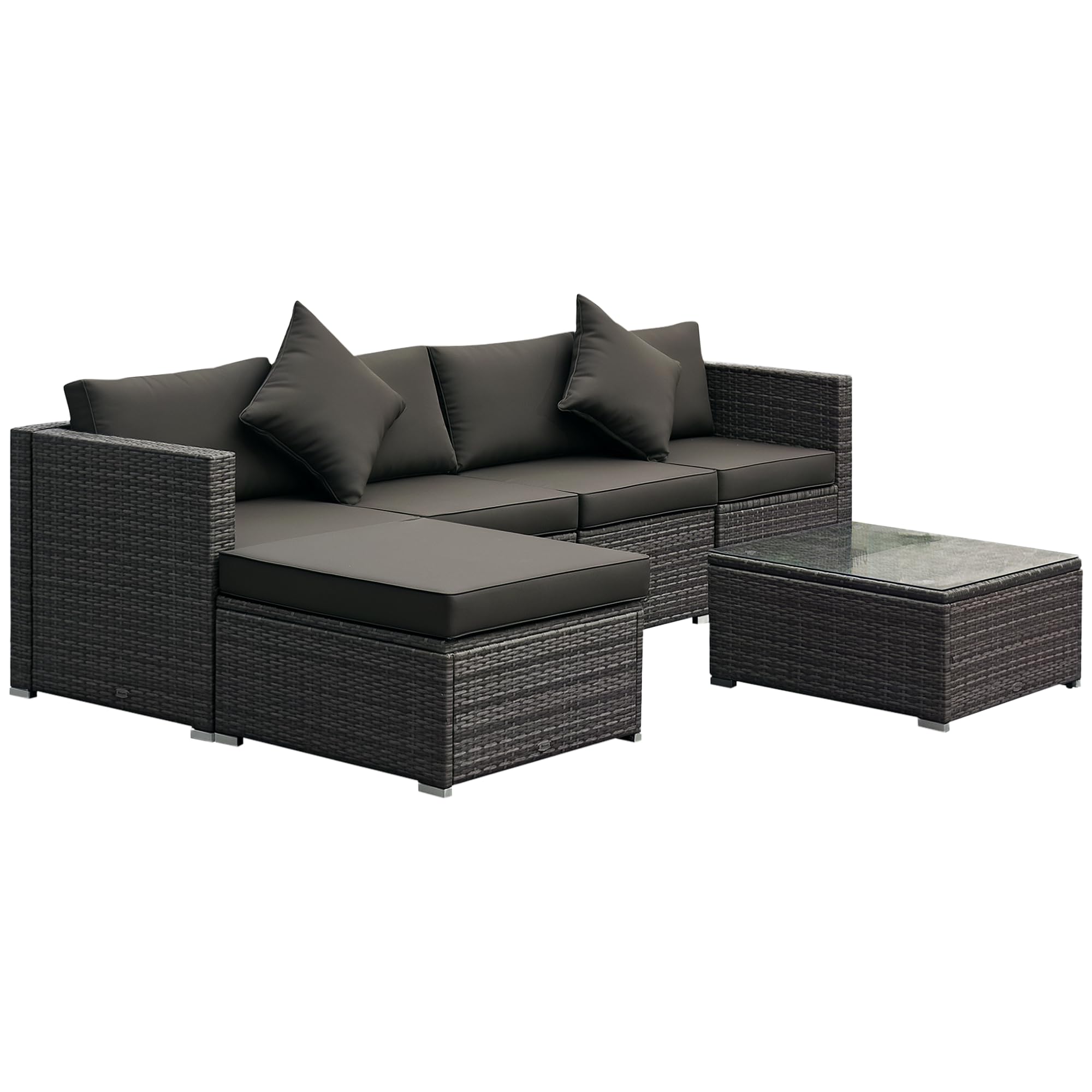 6 Piece Outdoor Wicker Sectional Sofa Set