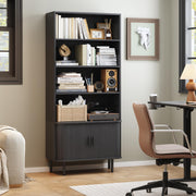 71" Tall Bookshelf with Storage Cabinet