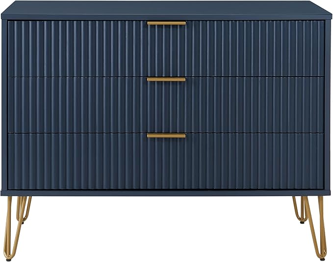 3-Drawer Dresser with Ribbed Front
