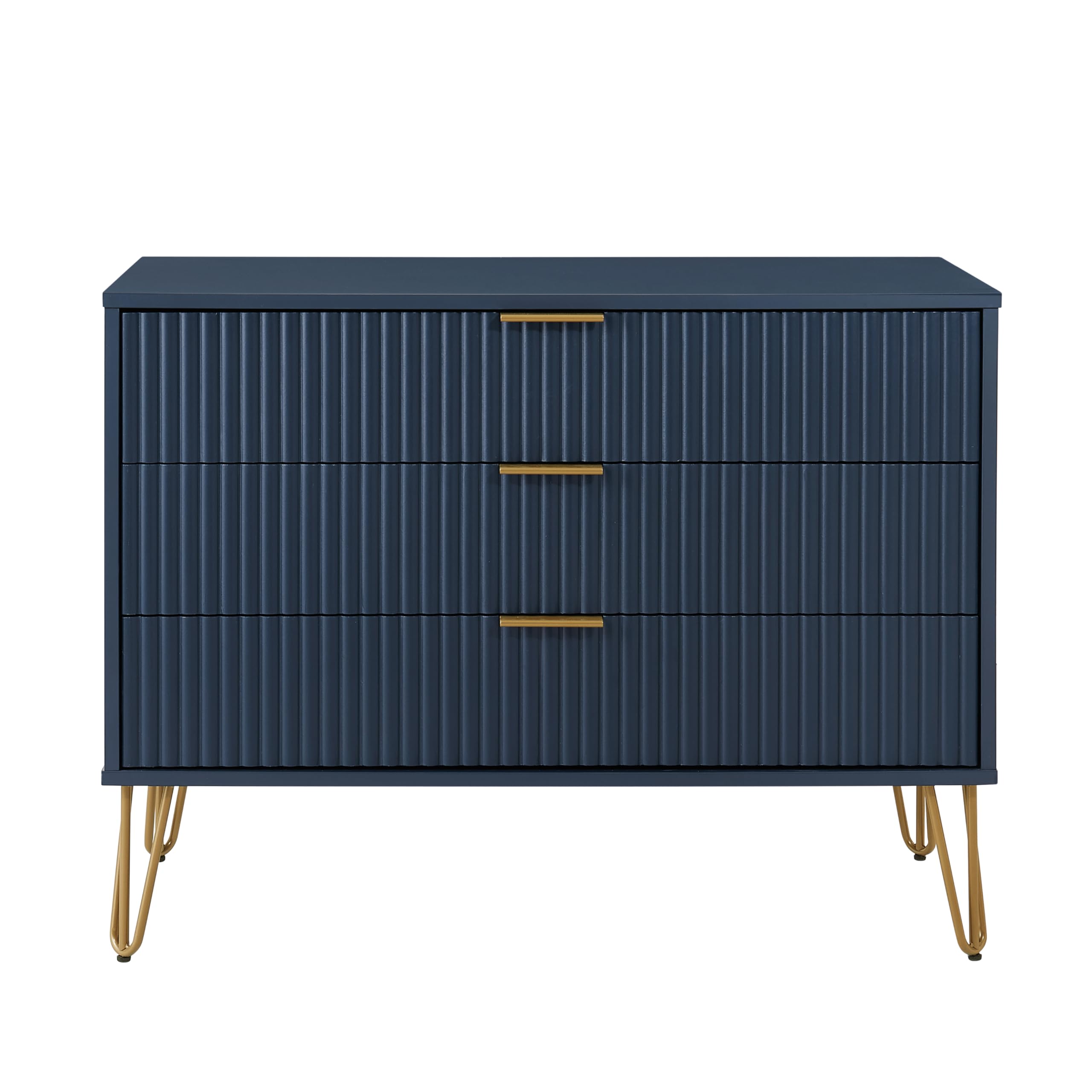 3-Drawer Dresser with Ribbed Front
