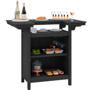 Outdoor Bar Table with 4-Tier Storage