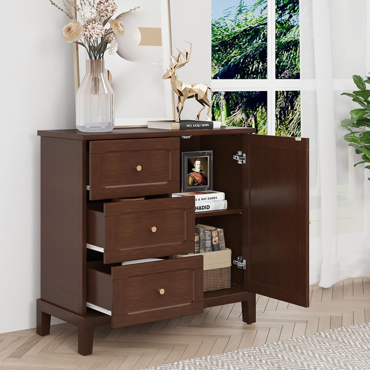 Accent Cabinet with 3 Drawers and Door