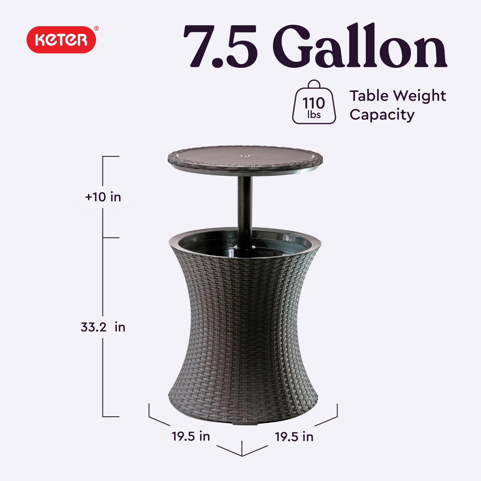 Pacific Cool Bar Outdoor Table with Cooler