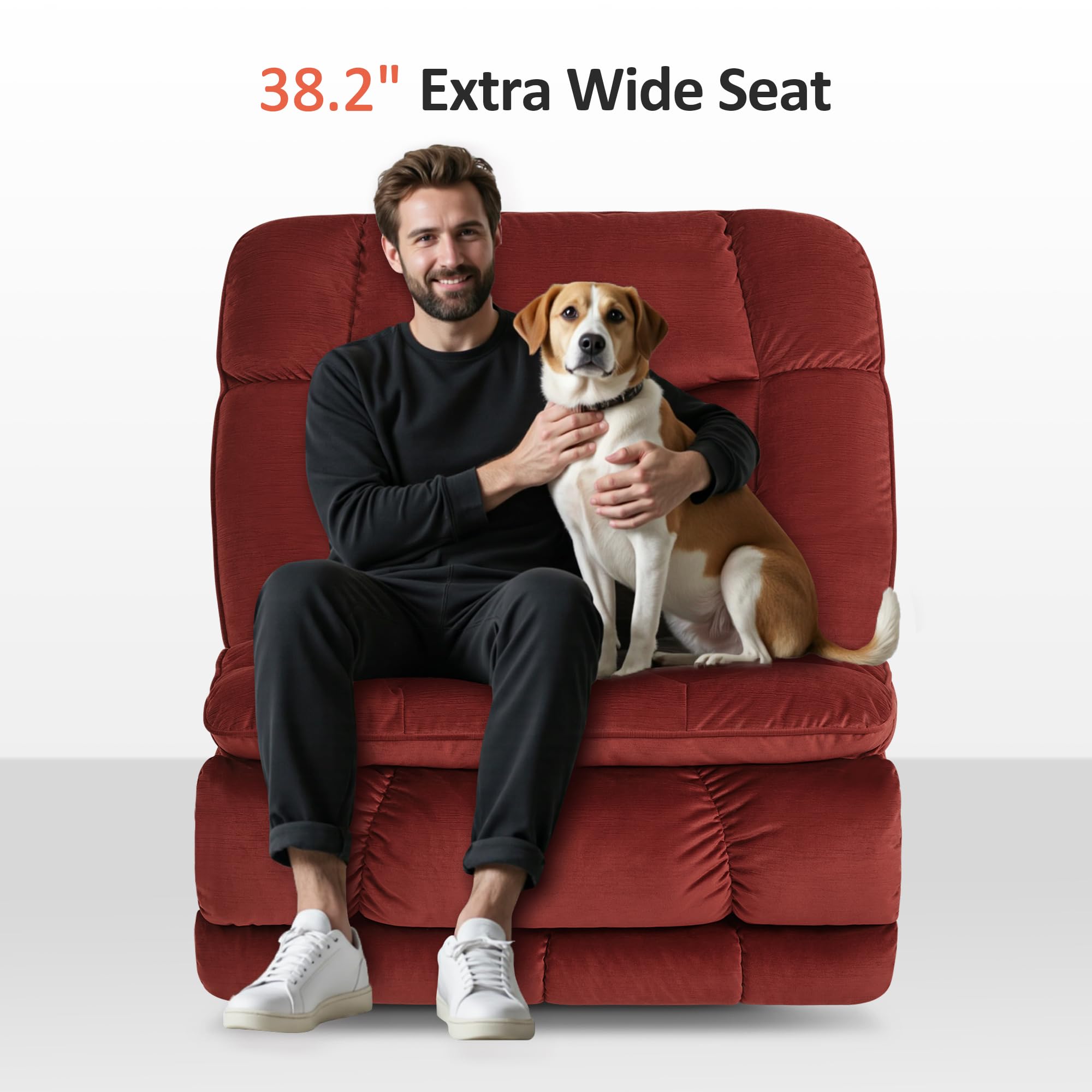 Oversized Dual Motor Power Recliner Chair with LED Lighting
