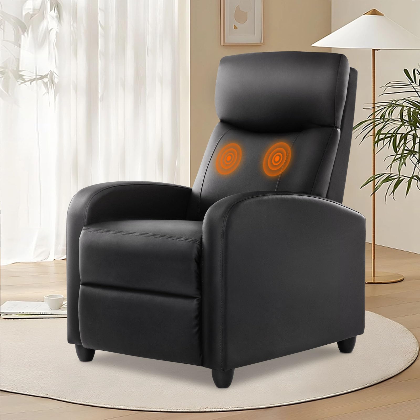 Massage Recliner Chair with Adjustable Backrest and Footrest