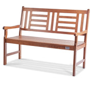 48-Inch Wood Outdoor Garden Bench with Backrest and Armrests