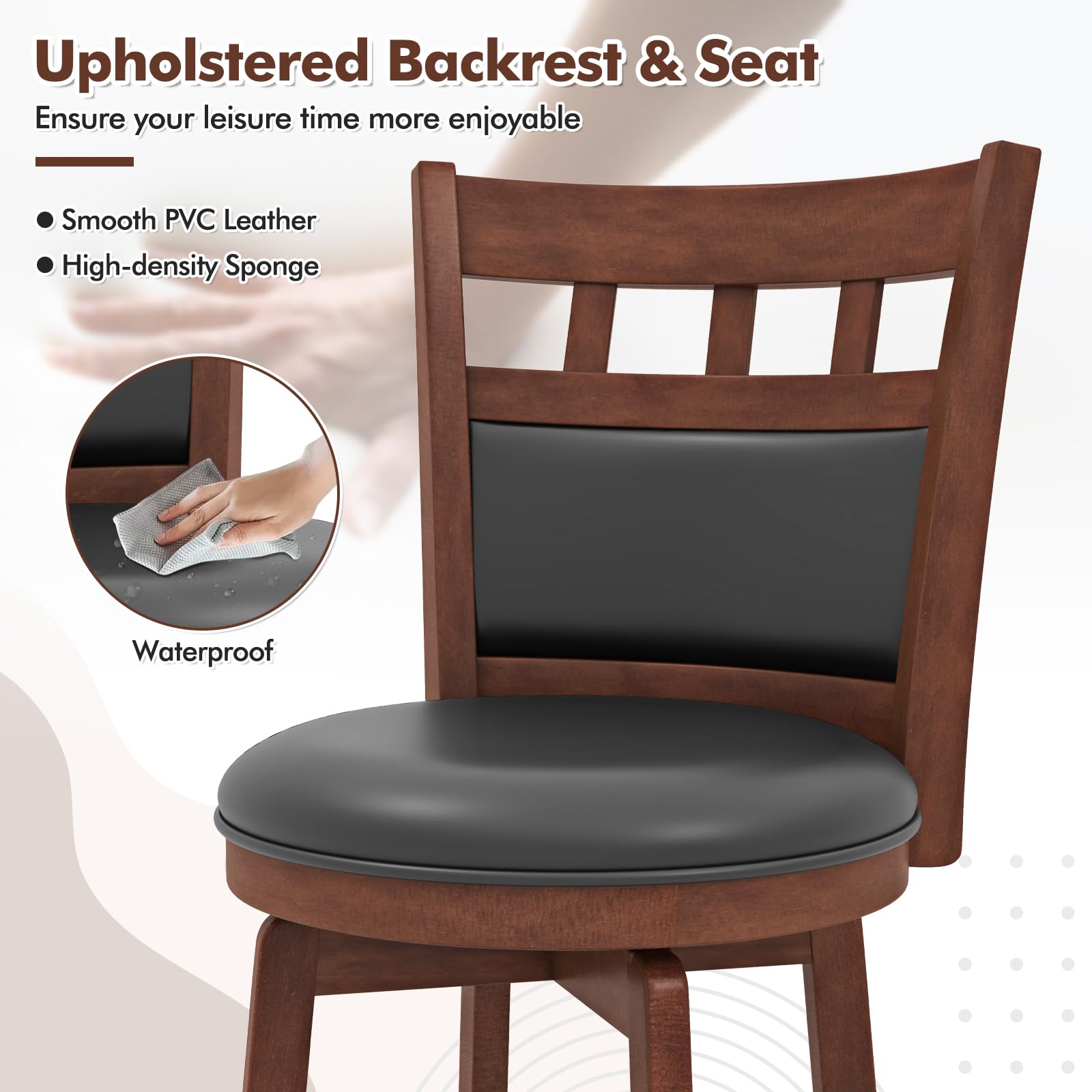 3-Piece Round Pub Table Set with Swivel Stools