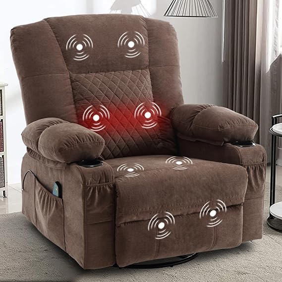 Swivel Rocker Massage Recliner Chair with Heat