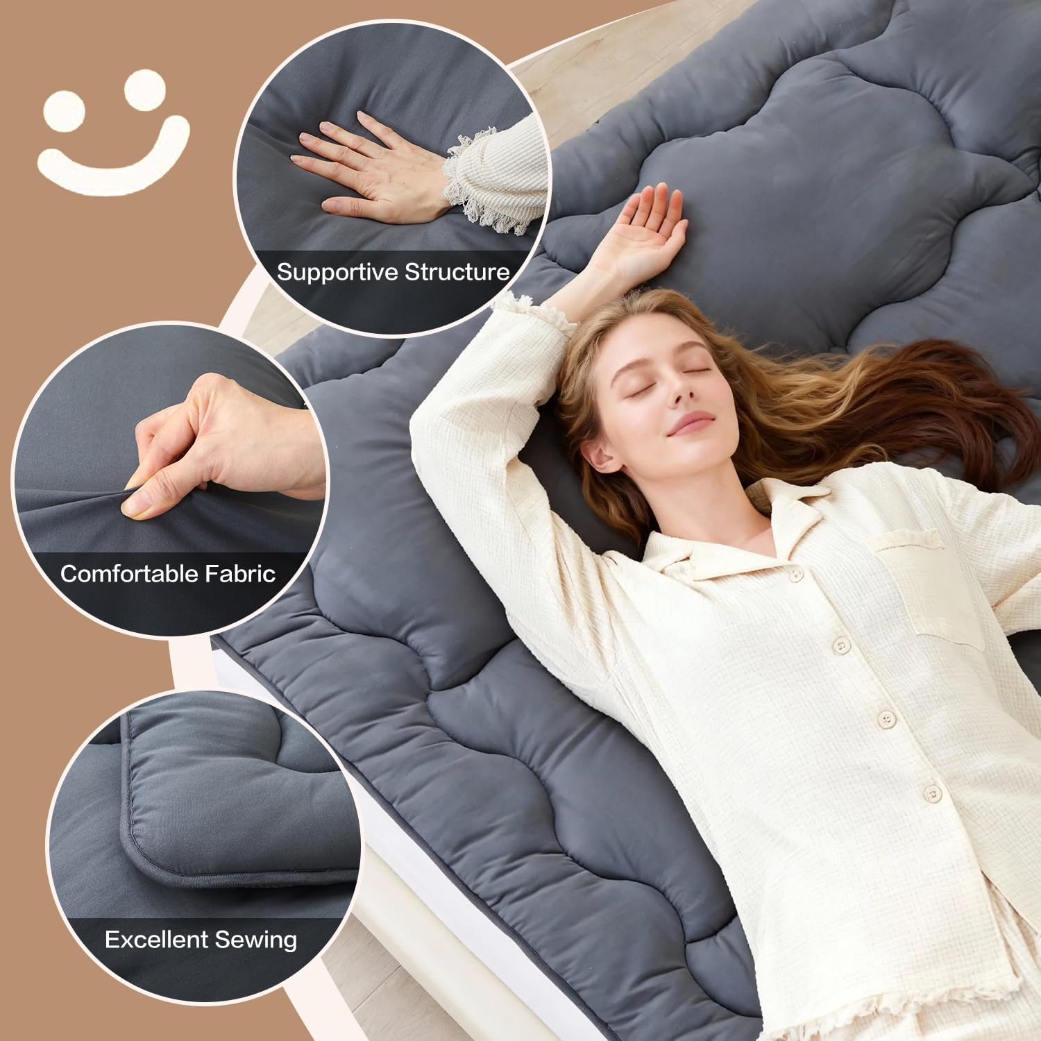 Japanese Futon Mattress Floor Mattress Twin 3 Inch Foldable