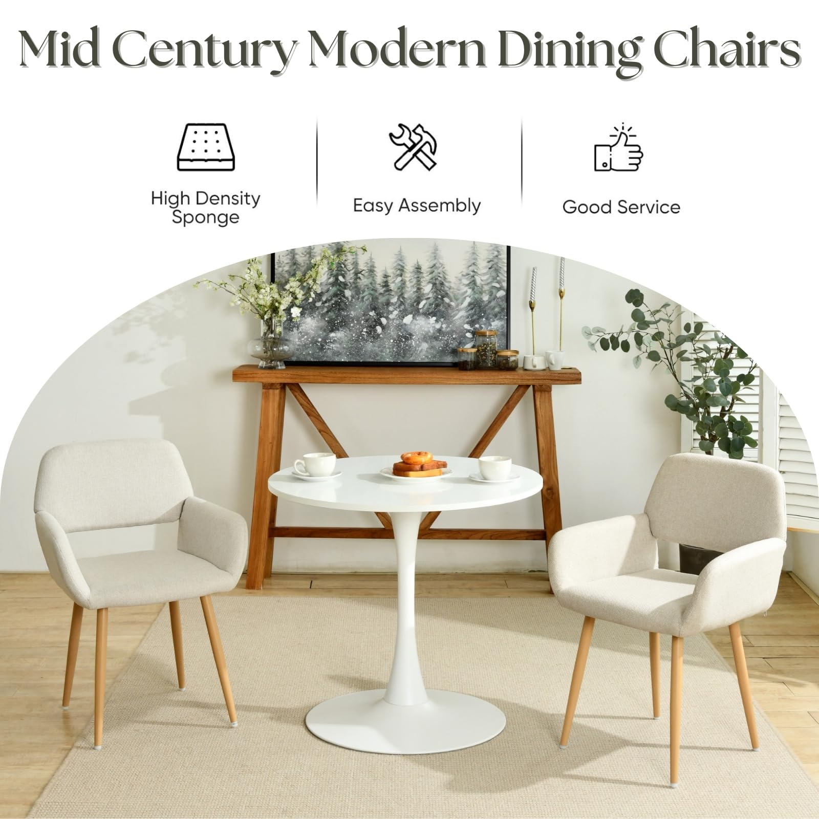 Guest Reception Chairs Set of 2 with Armrests