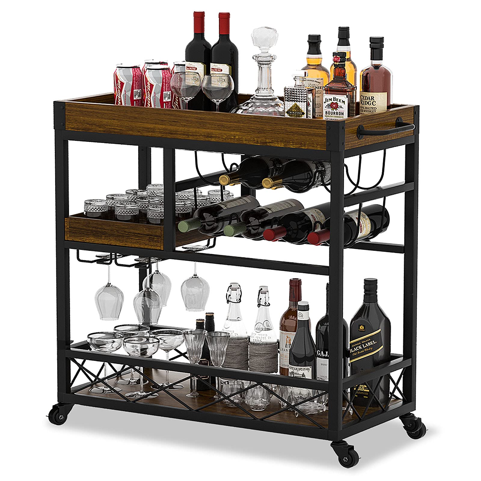 36" Electric Fireplace TV Stand with Mantel
