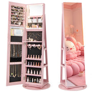 360° Swivel Jewelry Armoire with Full Length Mirror