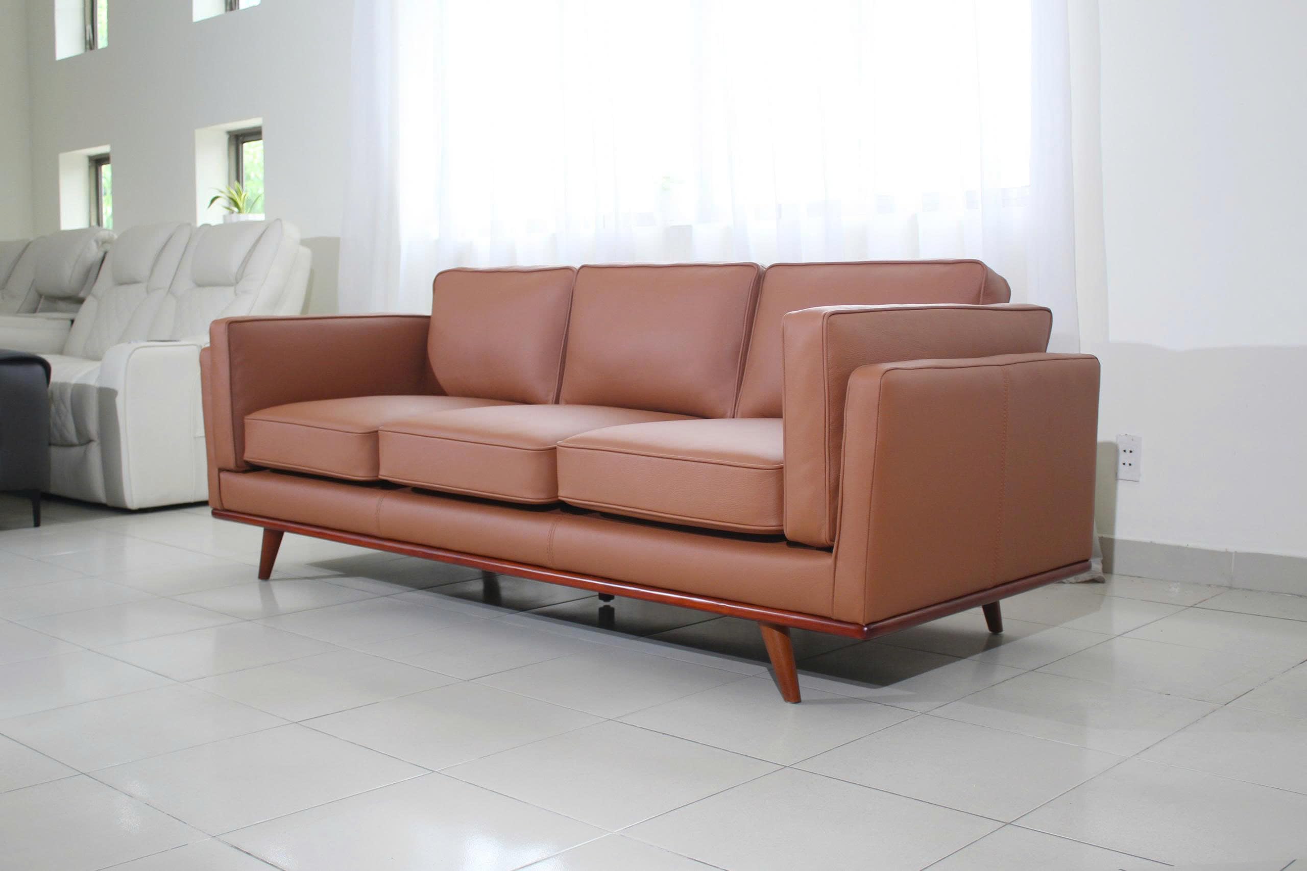 Italian Leather Sofa 89 Inch