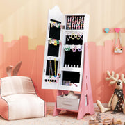 Kids Jewelry Armoire Cabinet with Full-Length Mirror