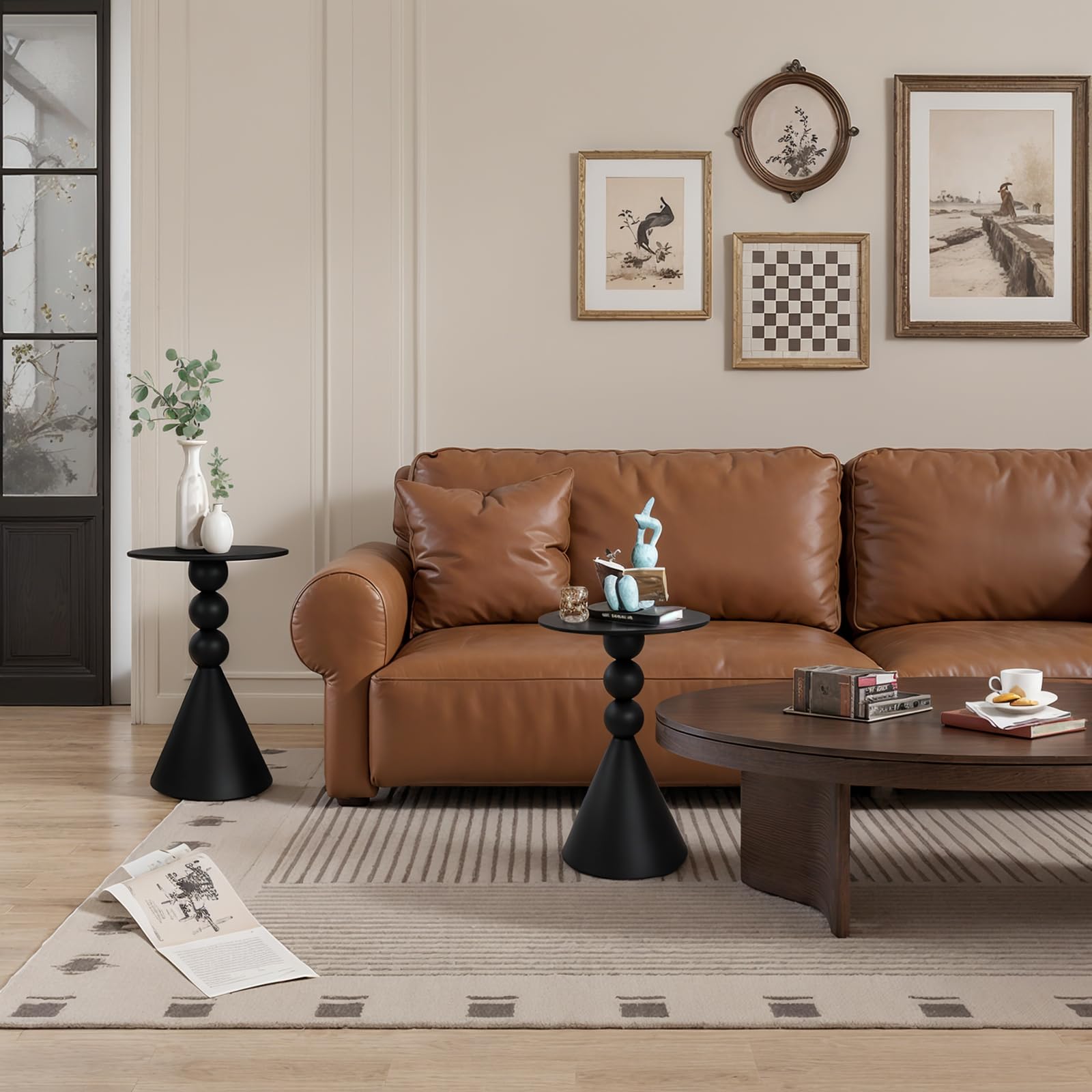 Metal Round Martini Table - Vintage Drum Side End Table