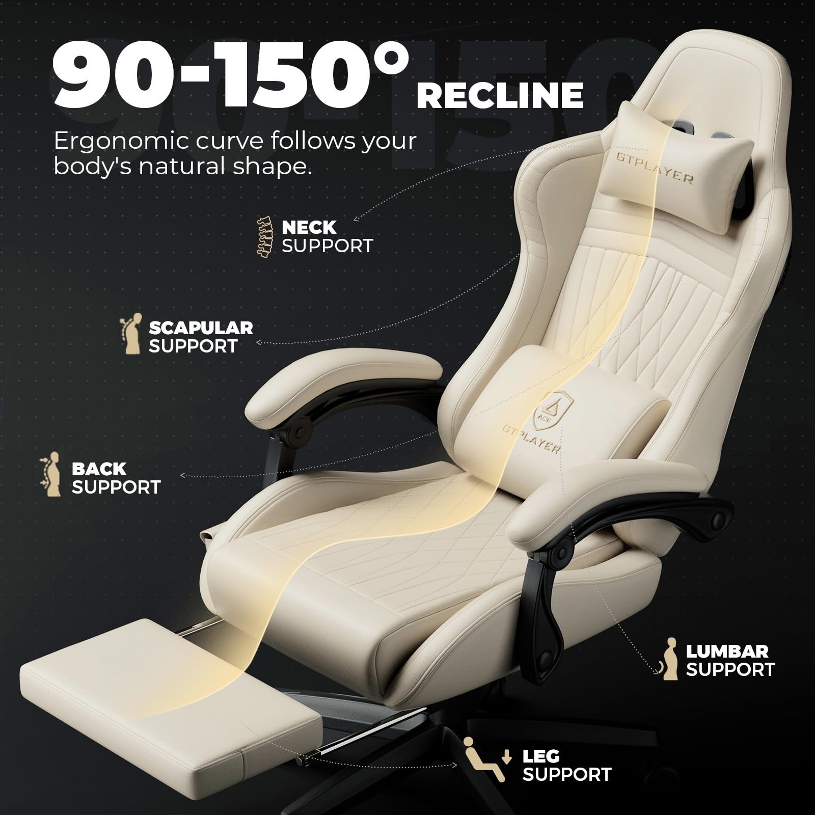 Music Gaming Chair with Built-in Speakers and Bluetooth