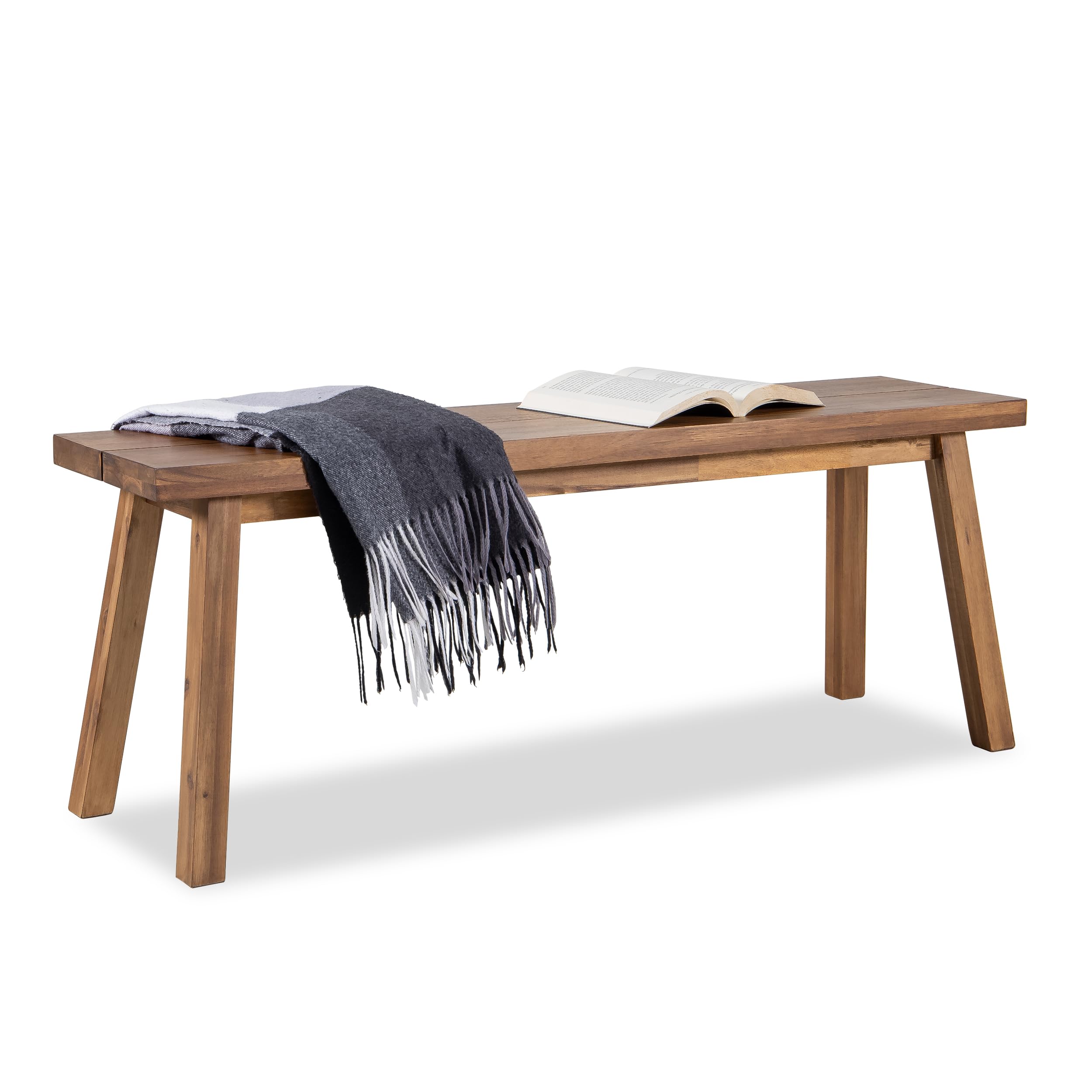 Acacia Wood Bench for Entryway and Living Room