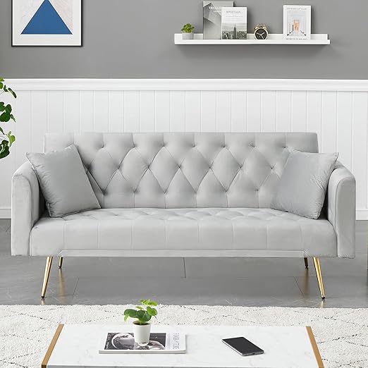 Velvet Sofa Bed Convertible Sleeper Couch
