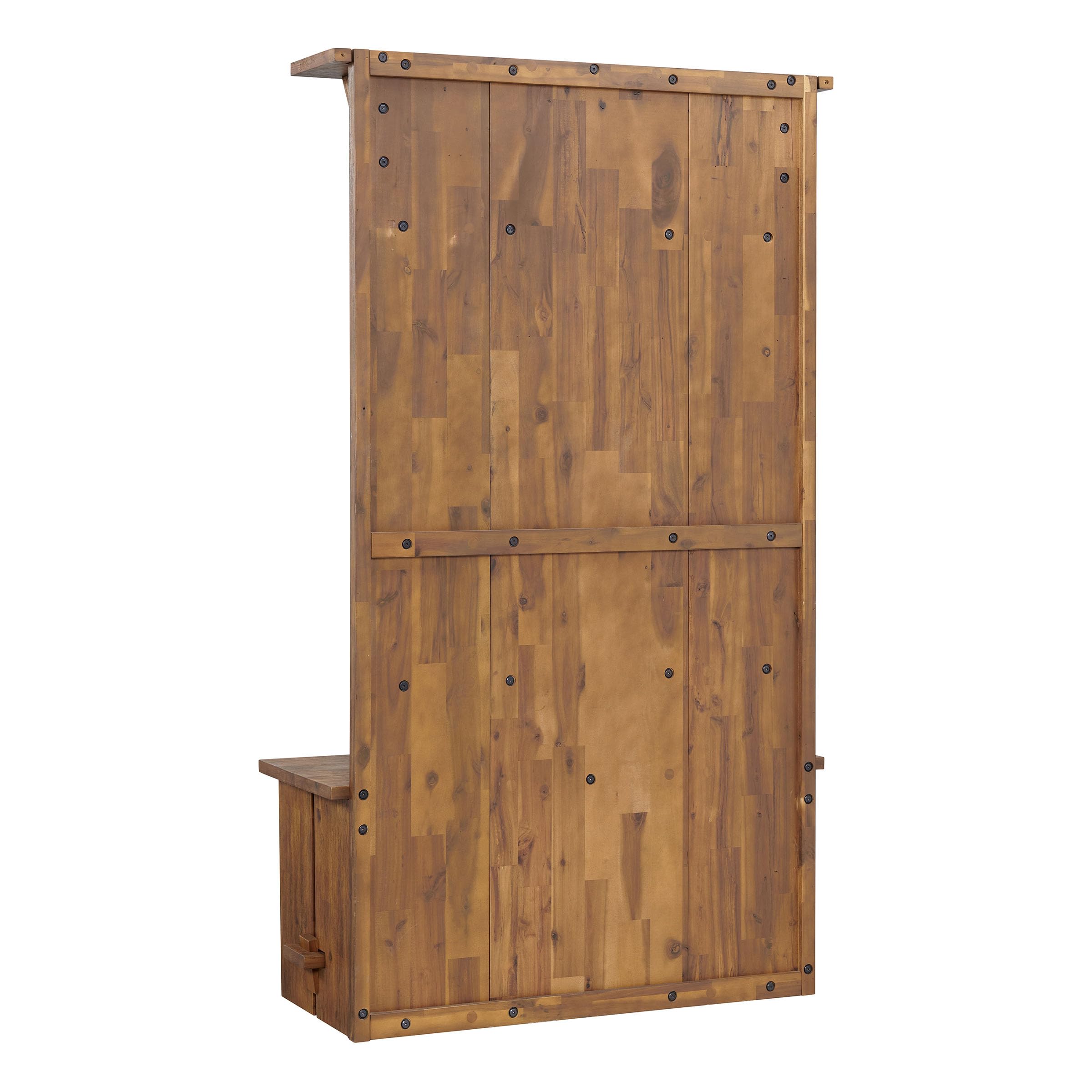 70" Acacia Wood Hall Tree with Bench & Storage