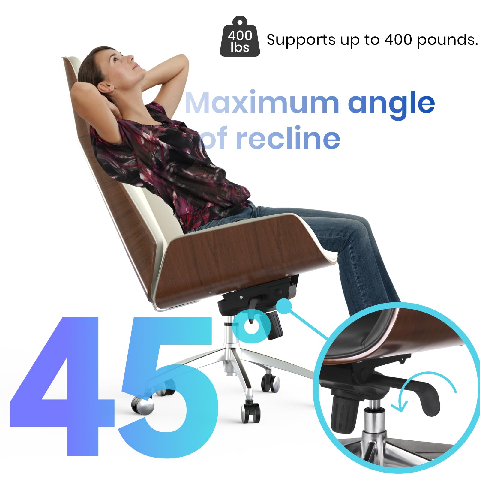 Luxury Wooden Swivel Executive Office Chair