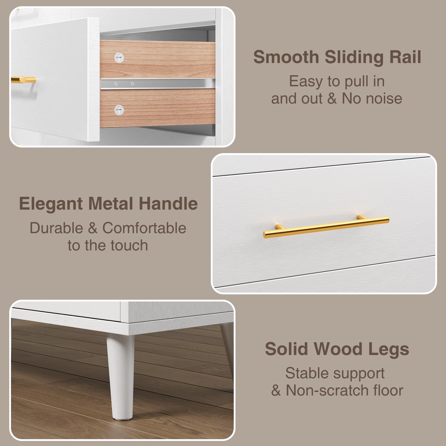 6 Drawer Dresser with Silent Gliding Slides