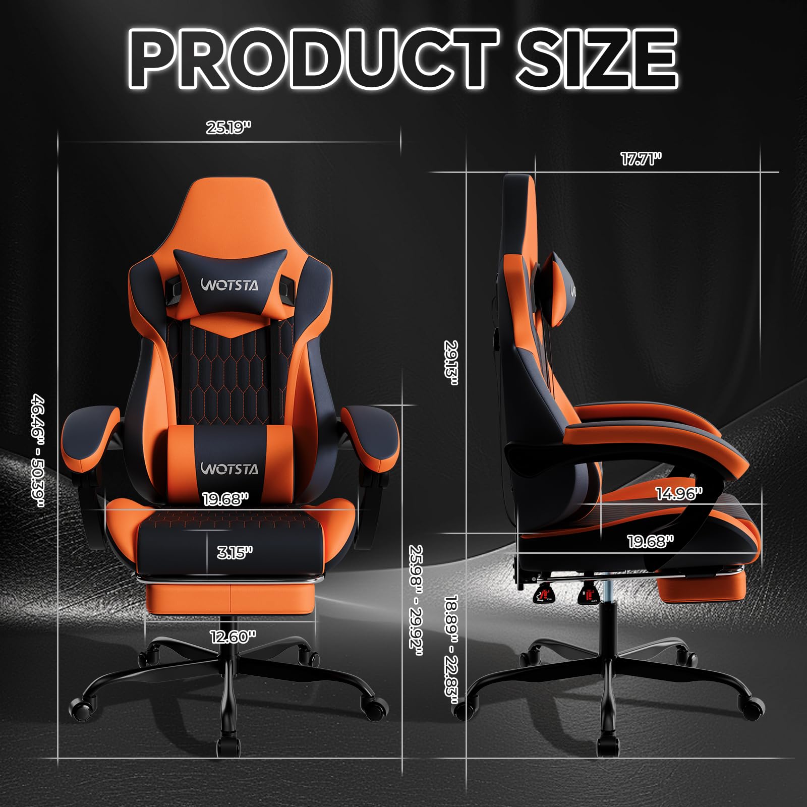 Ergonomic Gaming Chair with Footrest