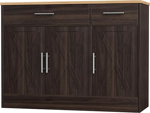 Farmhouse Sideboard Buffet Cabinet with Barn Doors