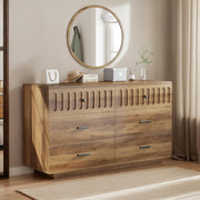 Farmhouse 6 Drawer Dresser with Fluted Design