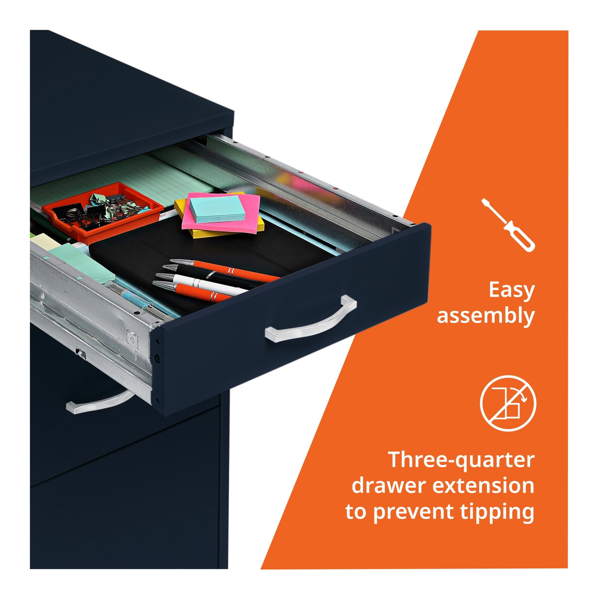 3-Drawer Mobile File Cabinet