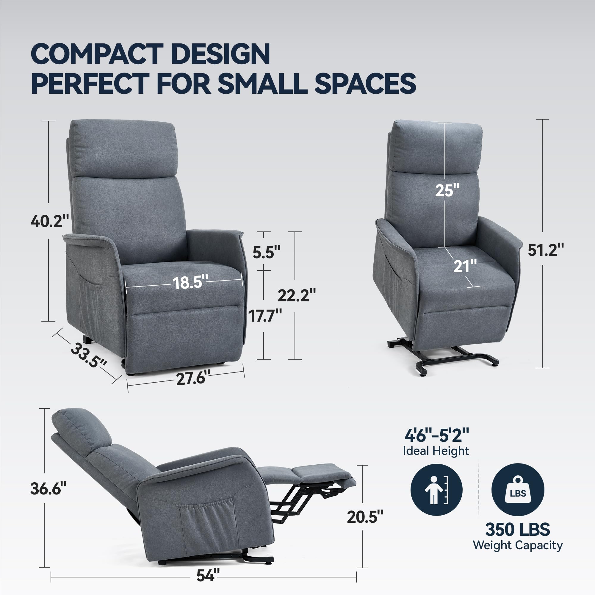 Power Lift Recliner Chair with Massage and Heat