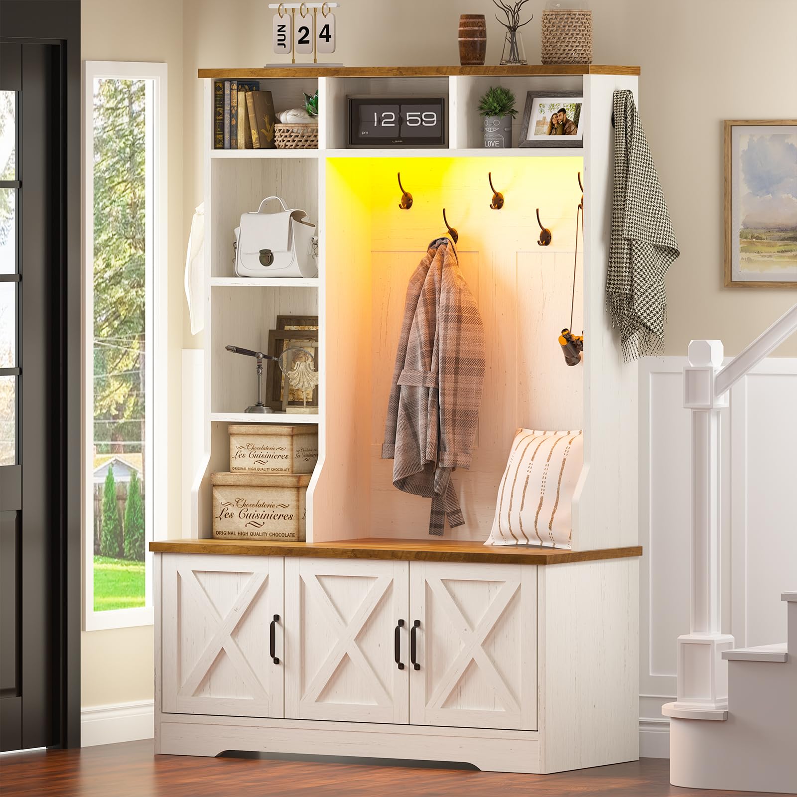 Hall Tree with Bench and Shoe Storage