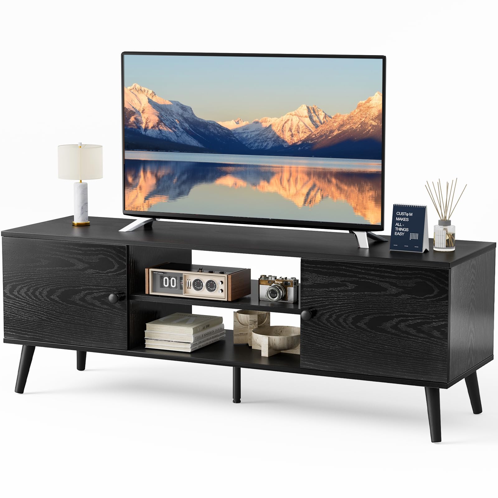 Mid Century Modern TV Stand with Storage