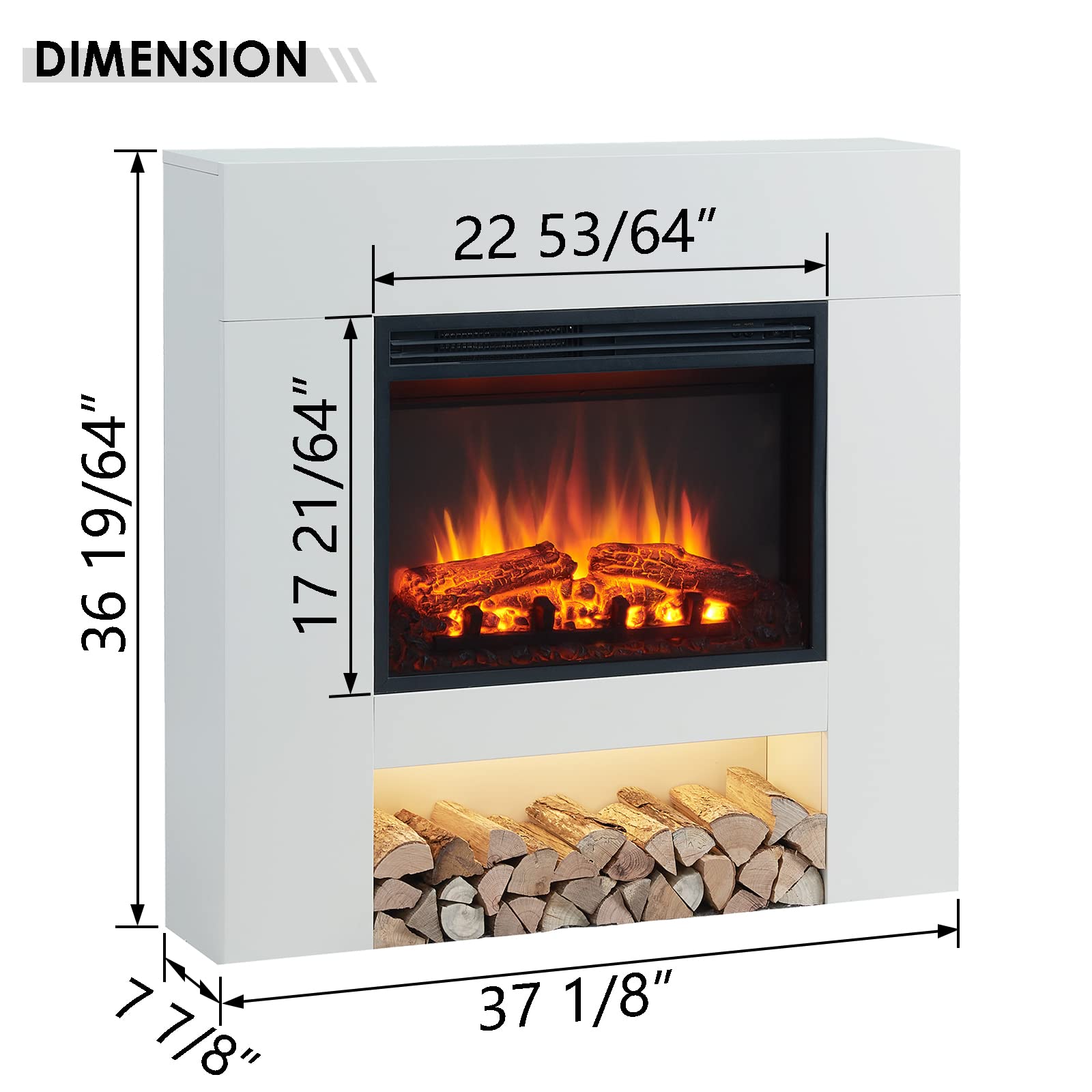 Georgia Electric Fireplace with 37" Mantel Surround and 23" Insert