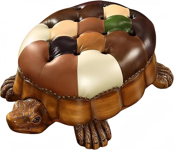Turtle Footstool Ottoman with Wheels