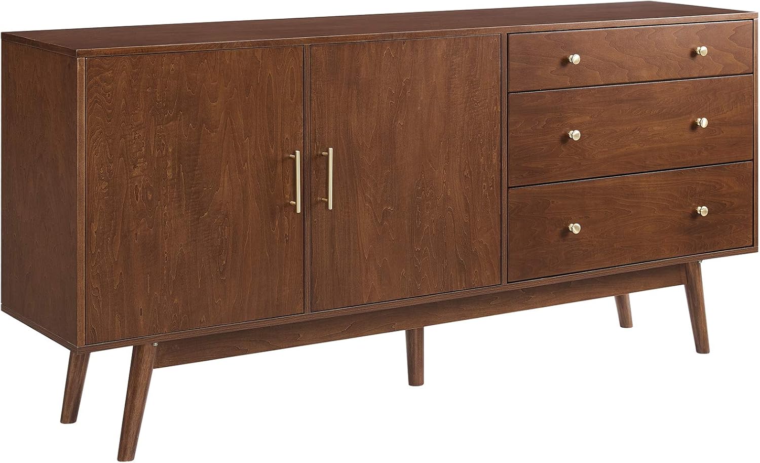 70 Inch Mid-Century Modern Sideboard with Drawers and Doors