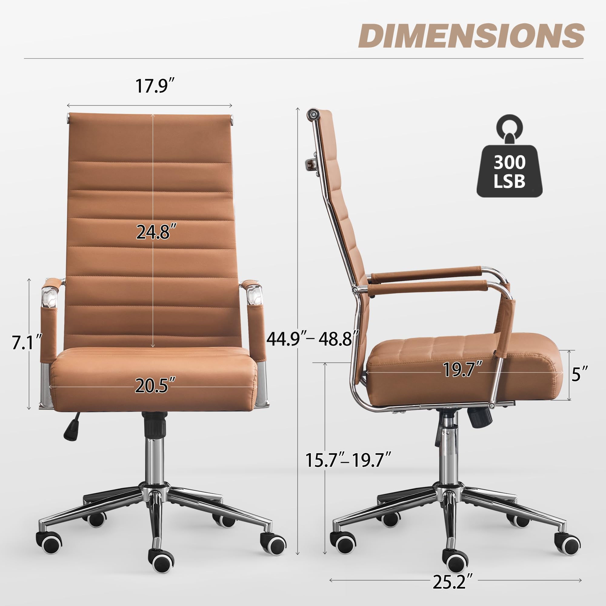 Ergonomic High Back Office Chair with Wheels and Arms