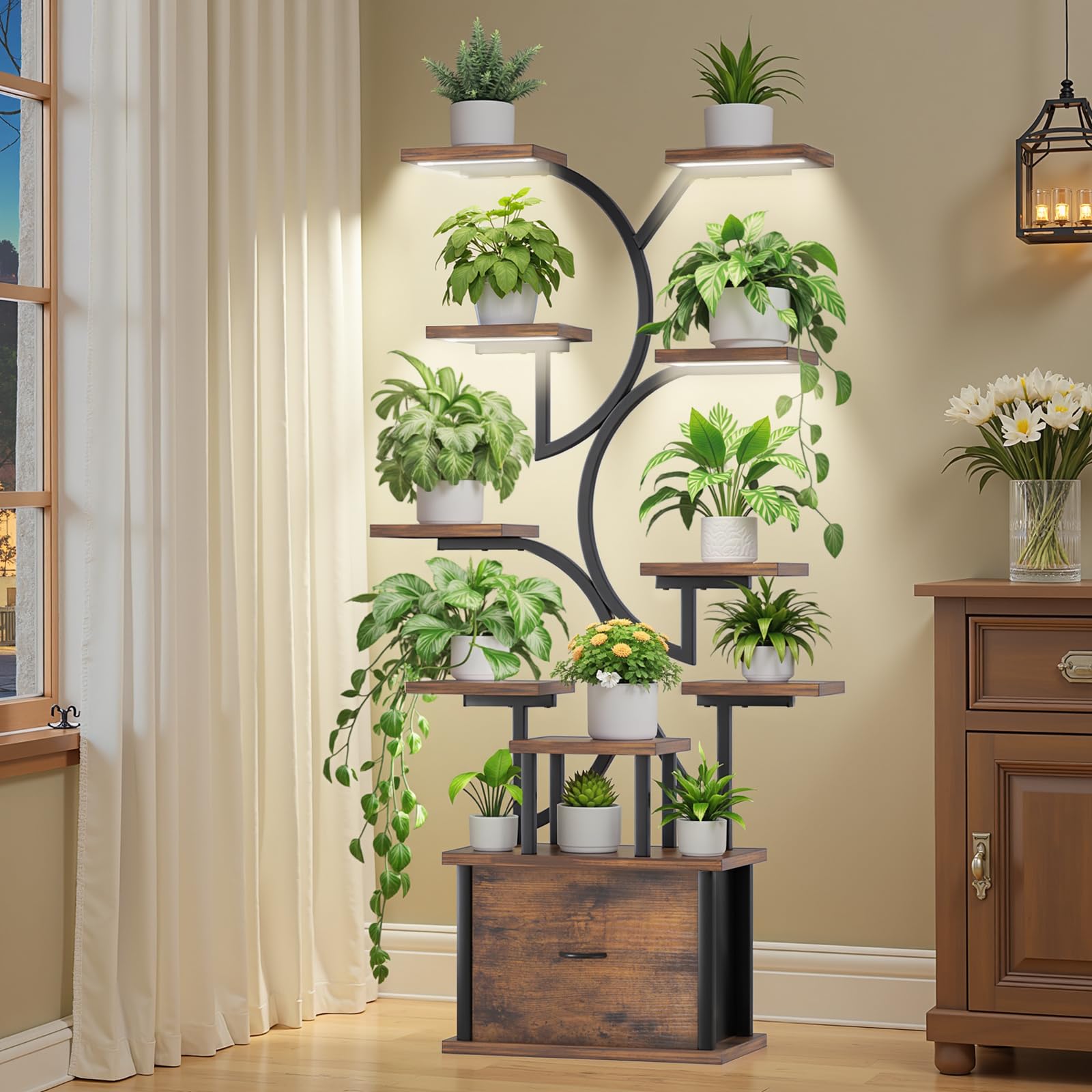 11-Tier Plant Stand with Grow Light