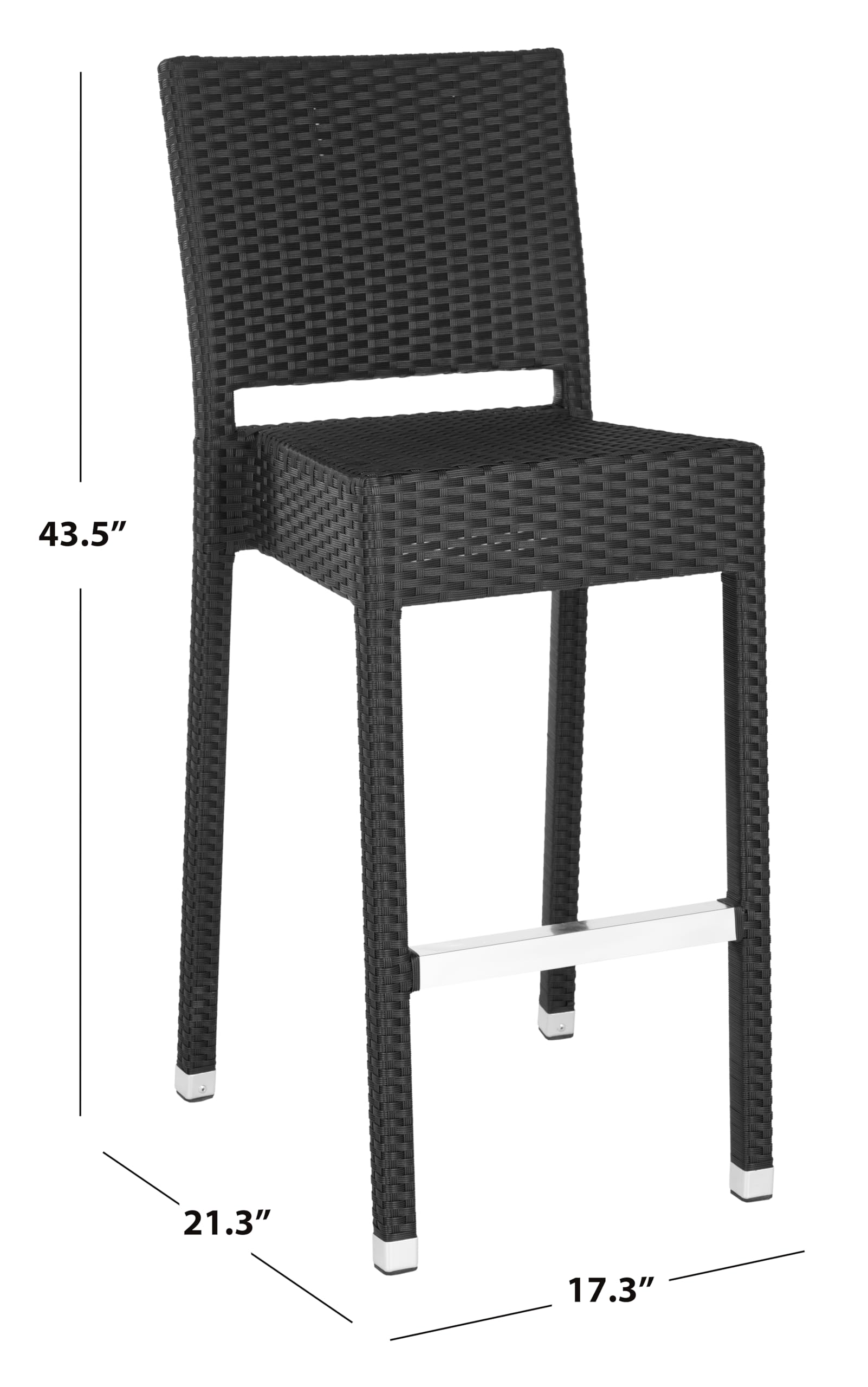 Black Wicker Indoor Outdoor Bar Stool