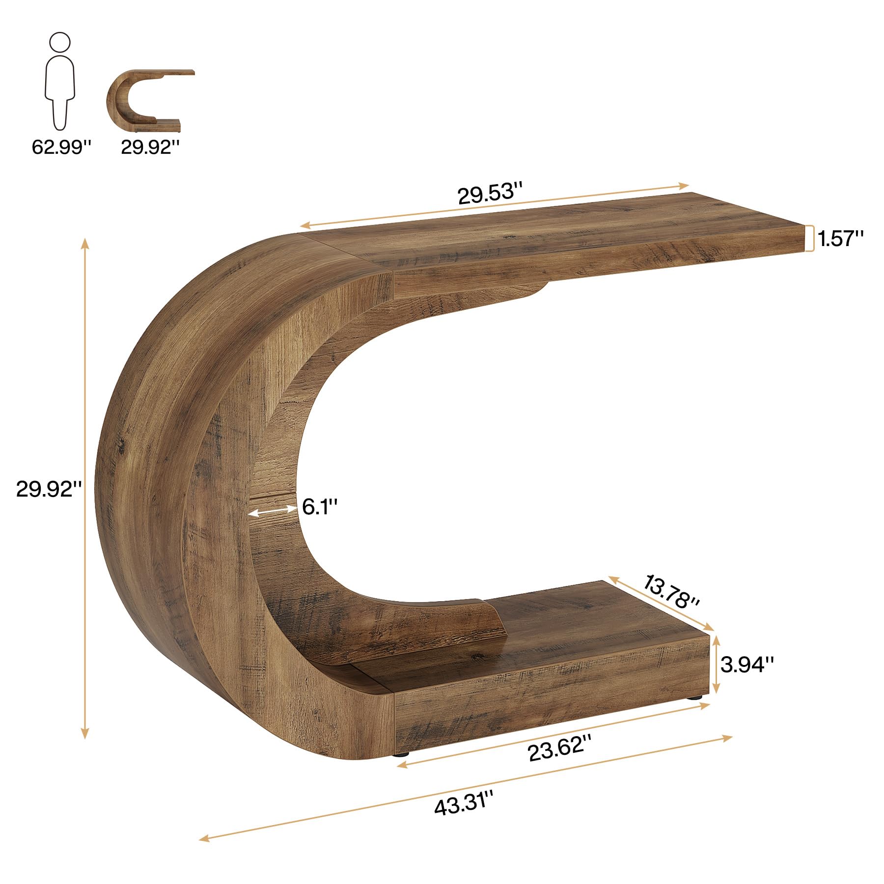 43.3" Mid-Century Modern Console Table
