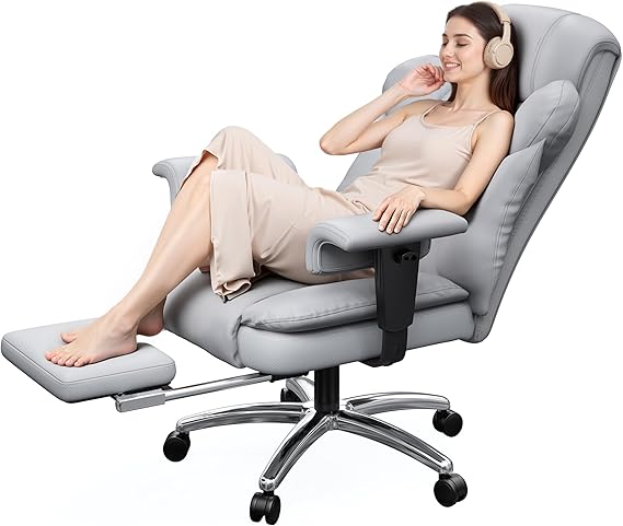 Ergonomic Executive Office Chair with Footrest