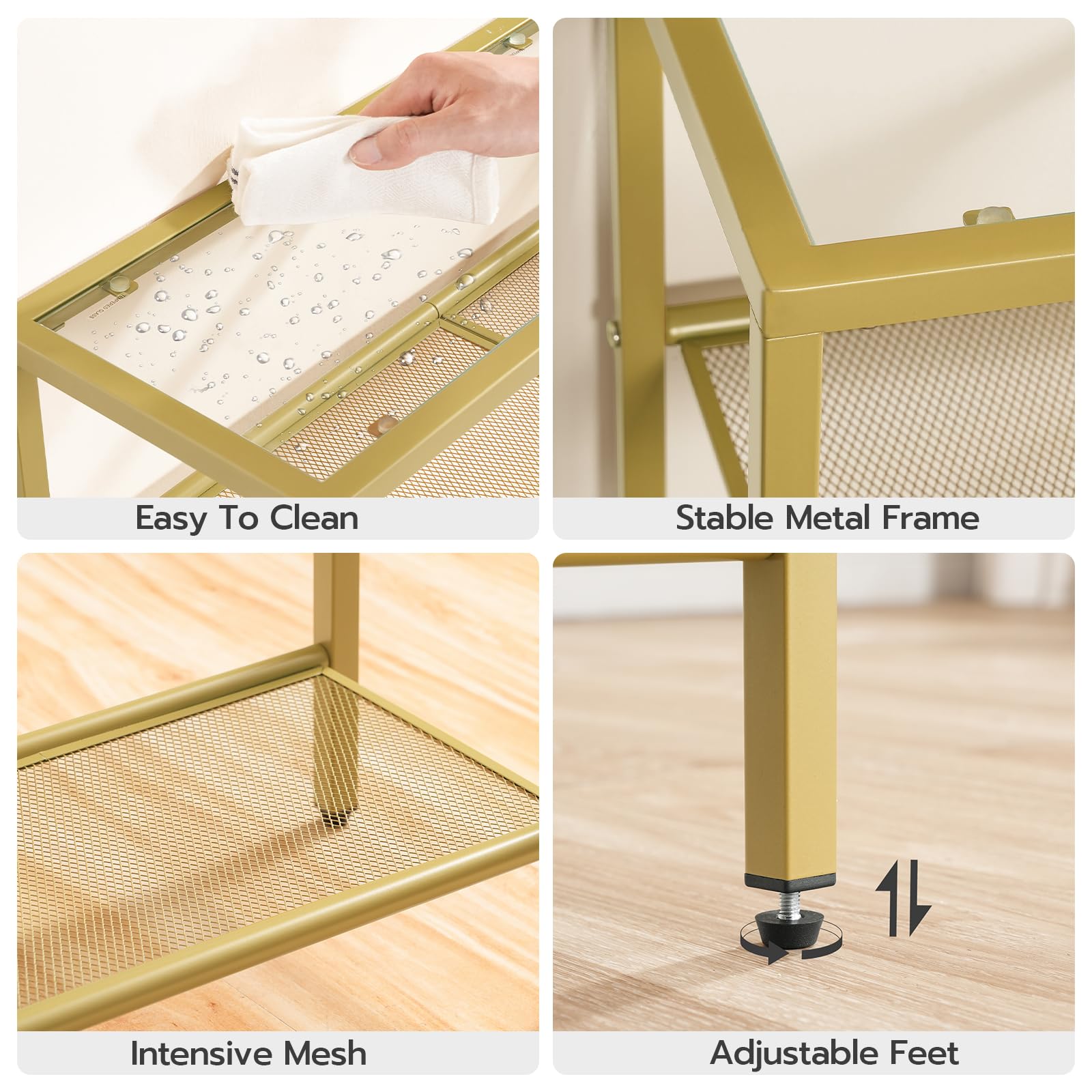 29.5" Narrow Console Table with 3-Tier Tempered Glass