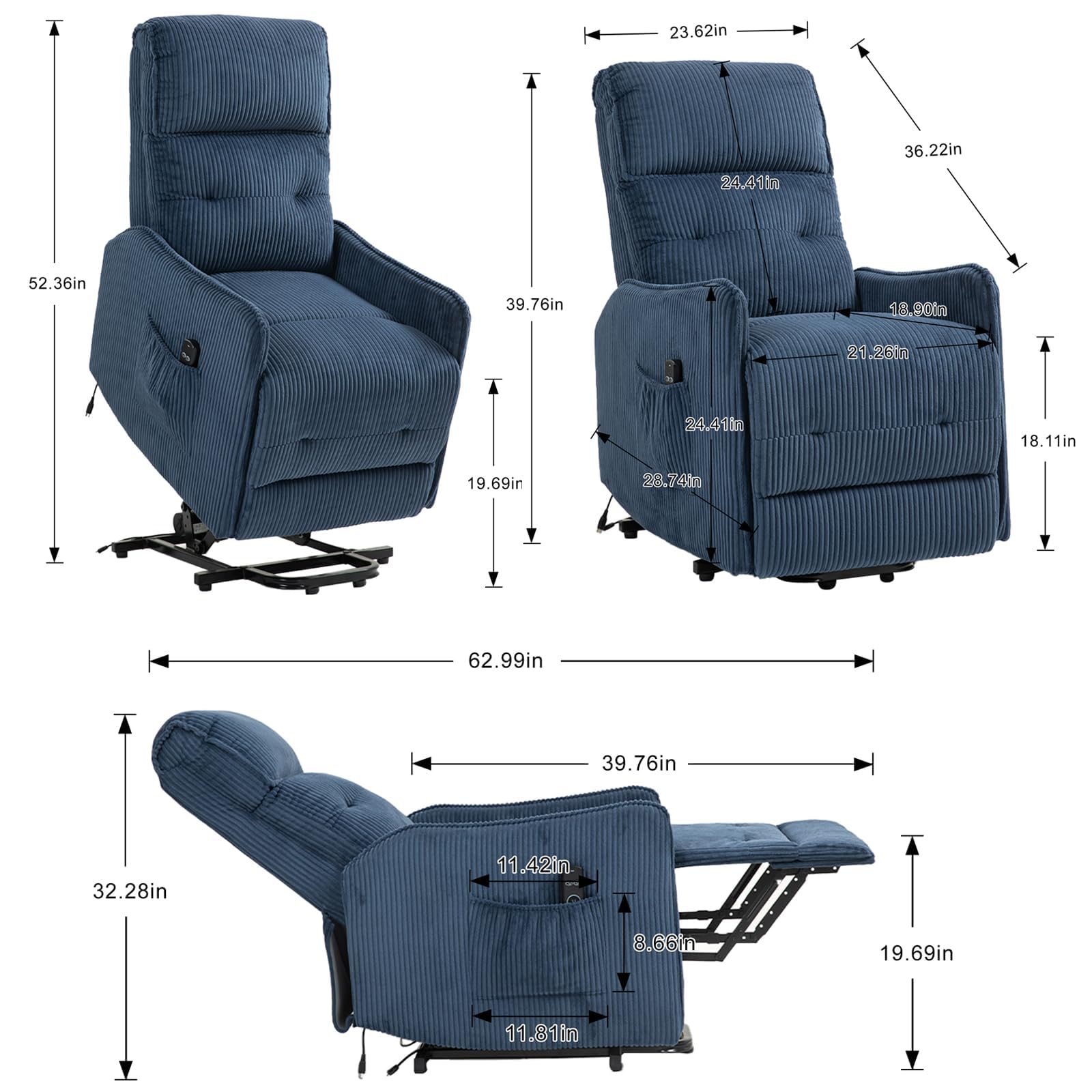 Power Lift Recliner Chair with Heat and Massage