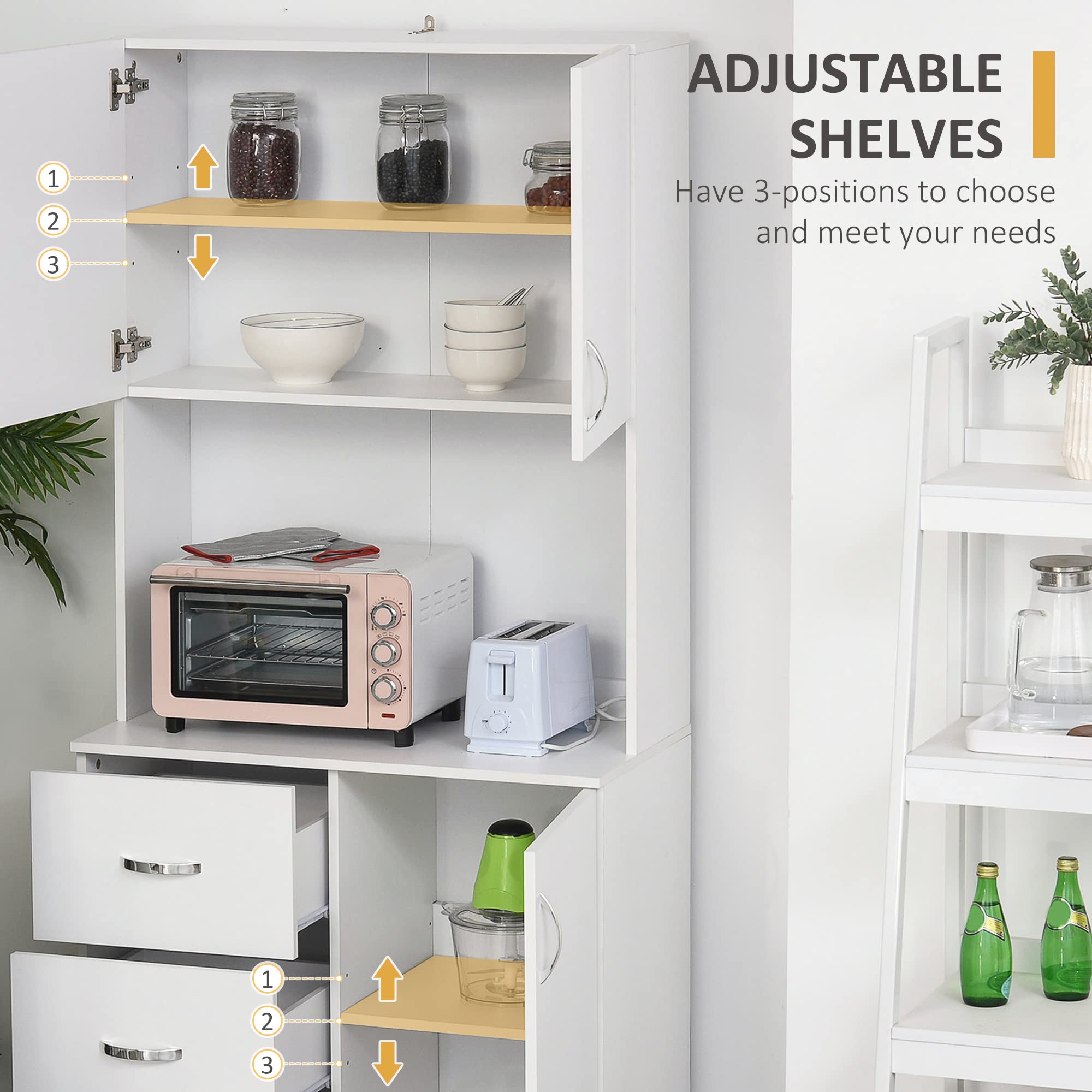 Kitchen Pantry Buffet with Hutch