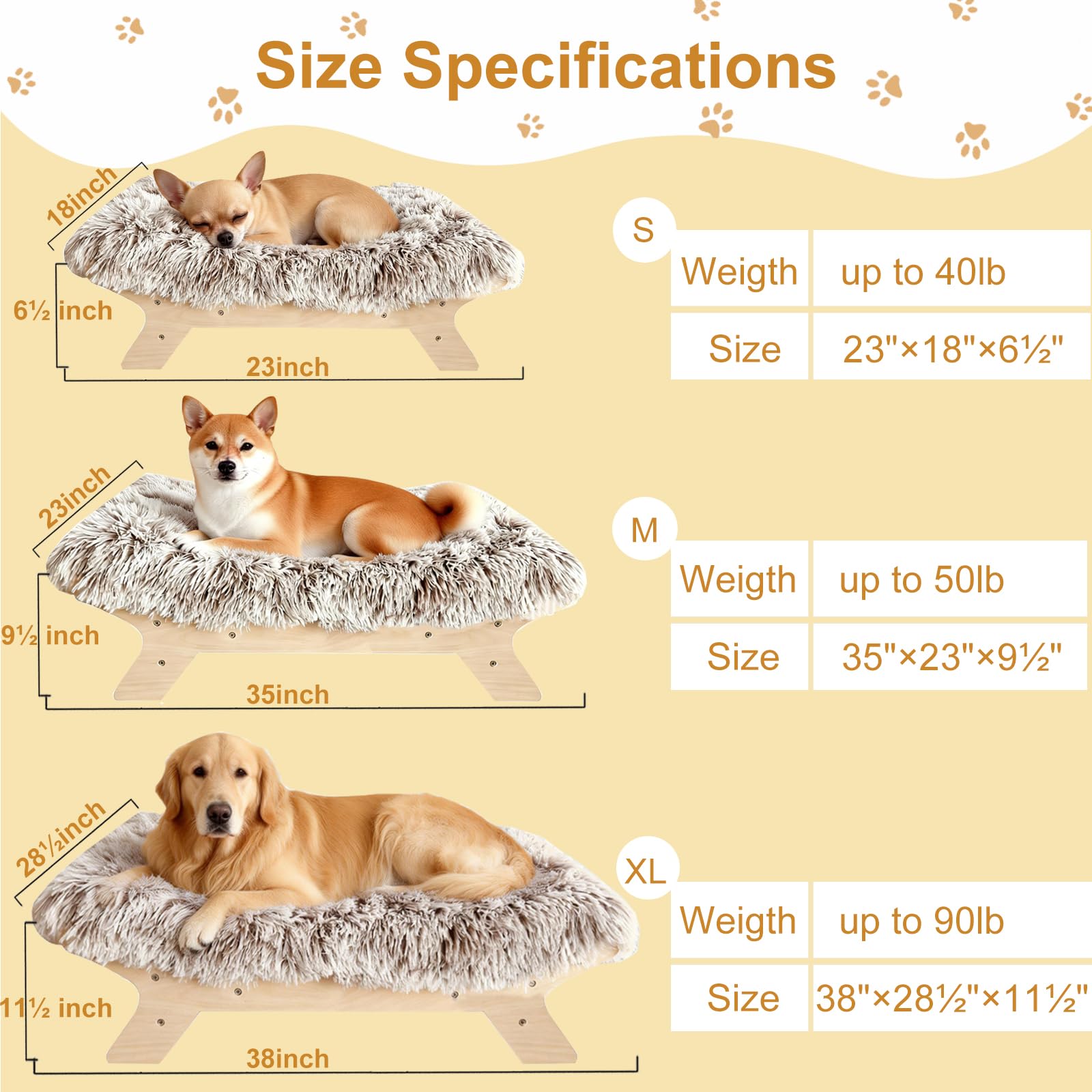 Extra Large Elevated Dog Bed with Washable Cover