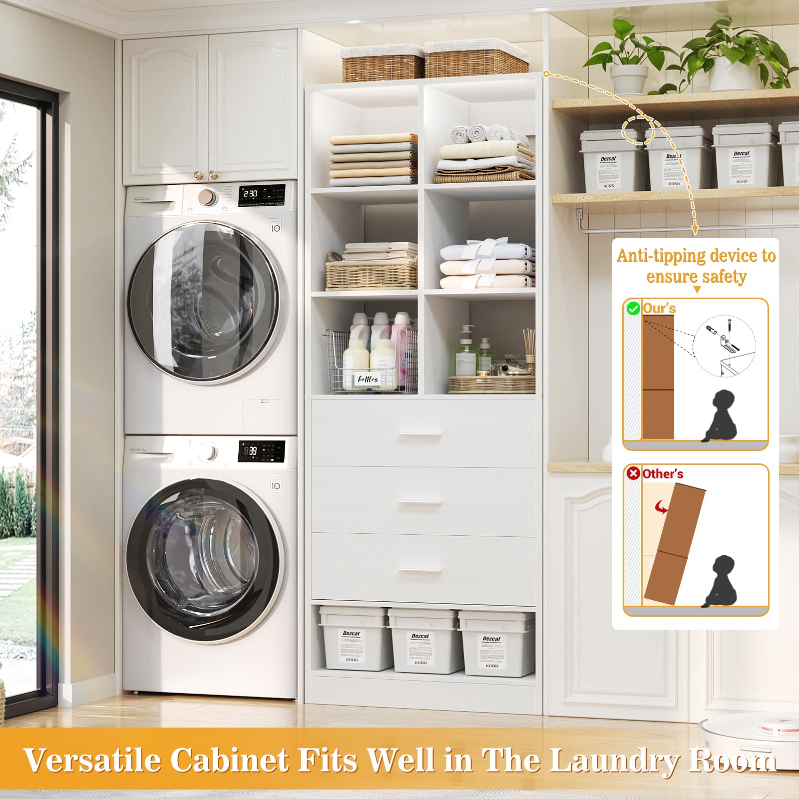 Closet System Organizer with Drawers and Partition Storage